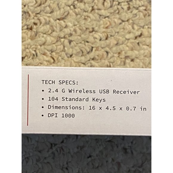 PACKARD BELL Essentials FULL-SIZE WIRELESS KEYBOARD & MOUSE COMBO PBKM1209BK - Picture 4 of 8